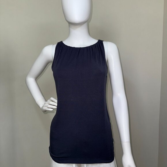 KRISA: NWT, Shirred Halter Top, Size - XS, Color - Graphite, MSRP - $99 - Picture 3 of 7
